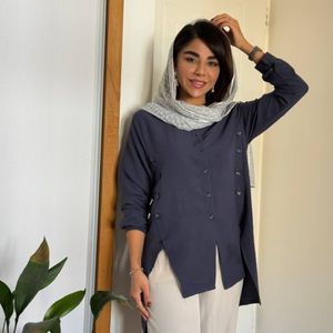 قیمت ارزان شومیز زنانه دکمه دار مینل