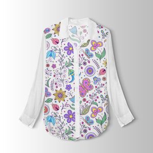 فروش اینترنتی پارچه لباسی شومیز پارچه الف مدل کرپ بوگاتی طرح پروانه کارتونی کد 4011135