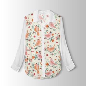 خرید انلاین پارچه لباسی شومیز پارچه الف مدل کرپ بوگاتی طرح پرنده فانتزی کد 4011137