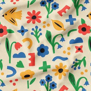 پارچه لباسی شومیز پارچه الف مدل کرپ بوگاتی طرح پرنده هنری کد 4011139