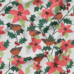 پارچه لباسی شومیز پارچه الف مدل کرپ بوگاتی طرح پرنده کیوت کد 4011142