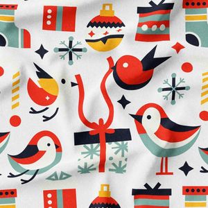 پارچه لباسی شومیز پارچه الف مدل کرپ بوگاتی طرح پرنده هنری کد 4011143