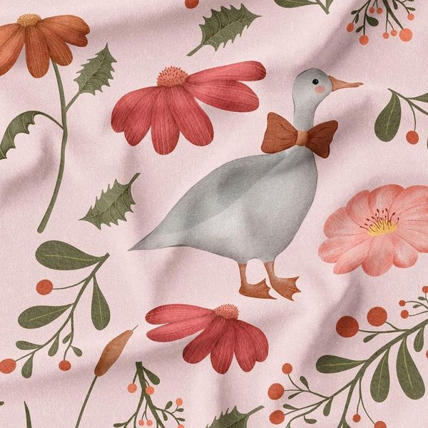 پارچه لباسی شومیز پارچه الف مدل کرپ بوگاتی طرح پرنده کلاسیک کد 4011144