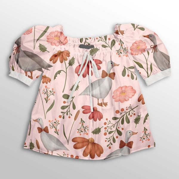 پارچه لباسی شومیز پارچه الف مدل کرپ بوگاتی طرح پرنده کلاسیک کد 4011144