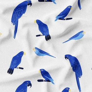 پارچه لباسی شومیز پارچه الف مدل کرپ بوگاتی طرح پرنده مینیمال کد 4011145