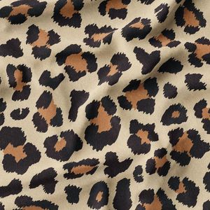 پارچه لباسی پیراهن زنانه پارچه الف مدل کرپ بوگاتی طرح پلنگی کد 4011158