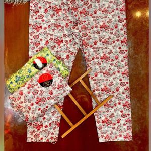 خرید اینترنتی شلوار قواره دار گلدار نخی زنانه sh35
