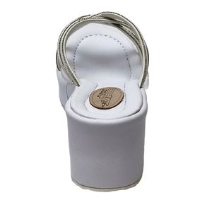 مشخصات صندل زنانه لژدار سفید با بند نگین‌دار / آیدا 1053