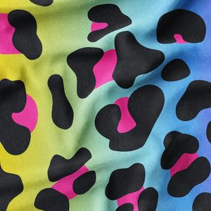 پارچه لباسی پیراهن زنانه پارچه الف مدل کرپ بوگاتی طرح پلنگی کد 4011173