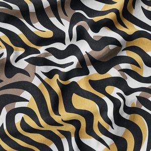 پارچه لباسی پیراهن زنانه پارچه الف مدل کرپ بوگاتی طرح پلنگی کد 4011175