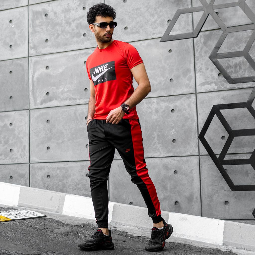 فروش اینترنتی ست تیشرت شلوار Nike Air قرمز مردانه مدل Rana