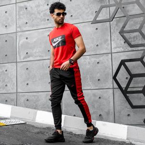 فروش اینترنتی ست تیشرت شلوار Nike Air قرمز مردانه مدل Rana