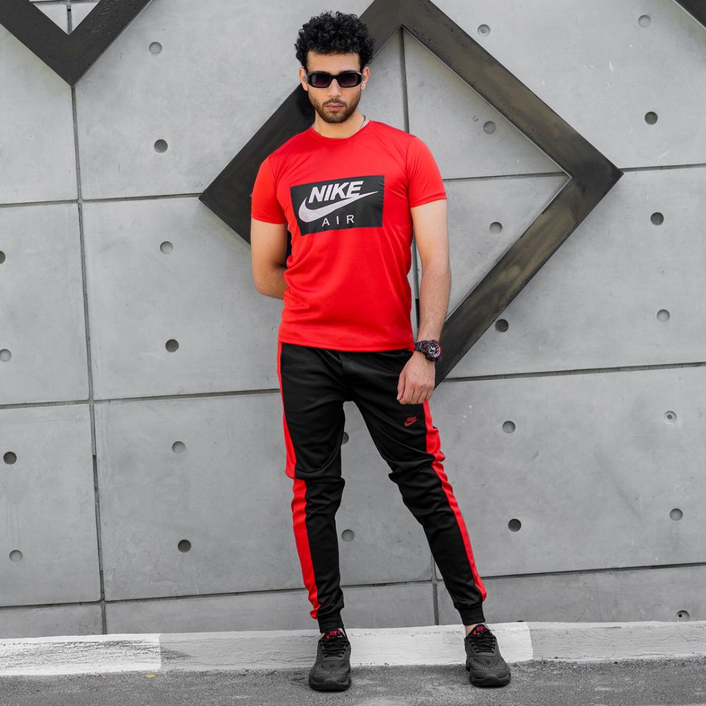 خرید اینترنتی ست تیشرت شلوار Nike Air قرمز مردانه مدل Rana