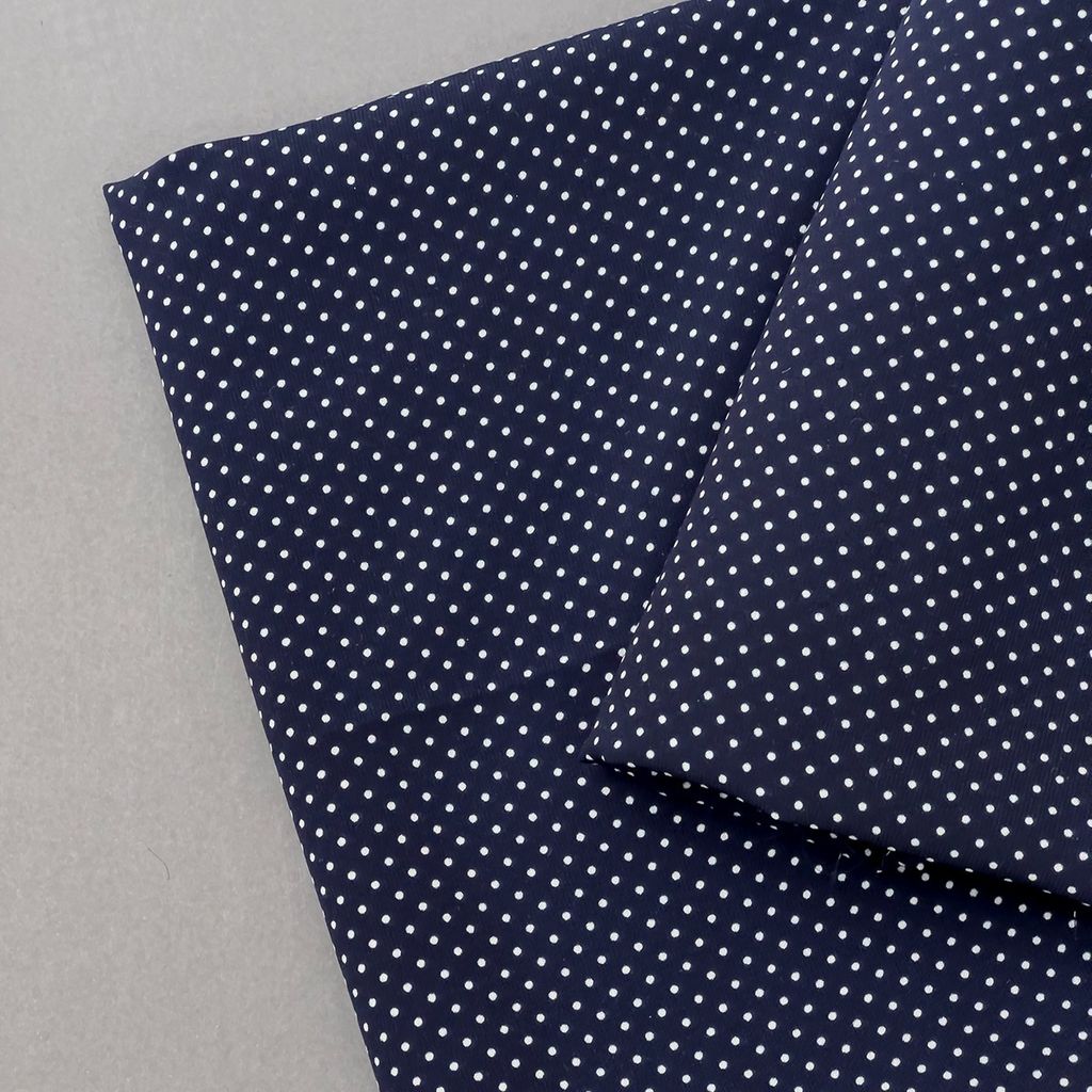 فروش اینترنتی پارچه کرپ خال خالی ترک سورمه ای