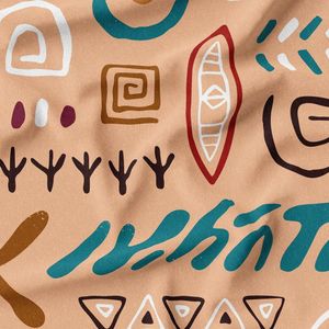 پارچه لباسی شومیز پارچه الف مدل کرپ بوگاتی طرح سنتی آفریقایی کد 4011222