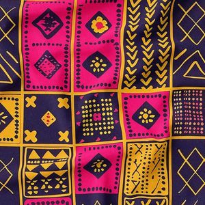 پارچه لباسی شومیز پارچه الف مدل کرپ بوگاتی طرح سنتی آفریقایی کد 4011232