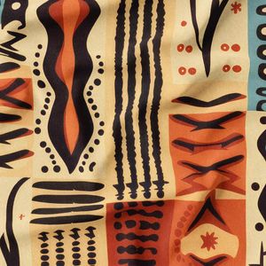 پارچه لباسی شومیز پارچه الف مدل کرپ بوگاتی طرح سنتی آفریقایی کد 4011234