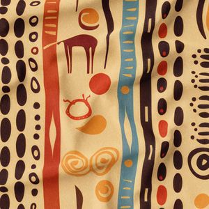 پارچه لباسی شومیز پارچه الف مدل کرپ بوگاتی طرح سنتی آفریقایی کد 4011235