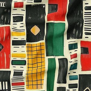 پارچه لباسی شومیز پارچه الف مدل کرپ بوگاتی طرح سنتی آفریقایی کد 4011237