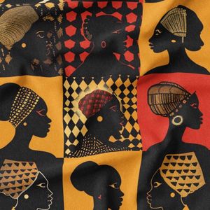 پارچه لباسی شومیز پارچه الف مدل کرپ بوگاتی طرح سنتی آفریقایی کد 4011238