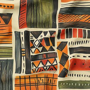 پارچه لباسی شومیز پارچه الف مدل کرپ بوگاتی طرح سنتی آفریقایی کد 4011242