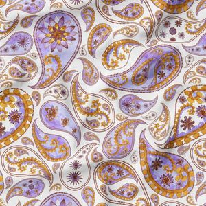 پارچه لباس ساحلی پارچه الف مدل کرپ بوگاتی طرح سنتی بته جقه کد 4011251