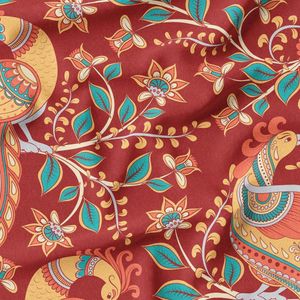 پارچه لباس ساحلی پارچه الف مدل کرپ بوگاتی طرح سنتی بته جقه کد 4011253