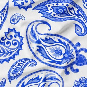 پارچه لباس ساحلی پارچه الف مدل کرپ بوگاتی طرح سنتی بته جقه کد 4011259