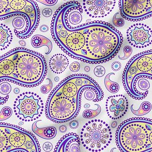 پارچه لباس ساحلی پارچه الف مدل کرپ بوگاتی طرح سنتی بته جقه کد 4011260