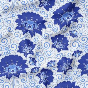 پارچه لباس ساحلی پارچه الف مدل کرپ بوگاتی طرح سنتی بته جقه کد 4011262