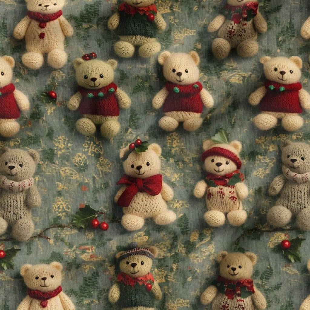 قیمت ارزان پارچه مخمل طرح سه بعدی تدی زمستونی کد 5013489