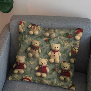 قیمت ارزان پارچه مخمل طرح سه بعدی تدی زمستونی کد 5013489
