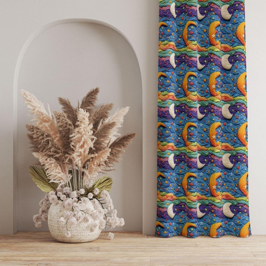 قیمت پارچه مخمل طرح سه بعدی آسمان رویایی کد 5013491