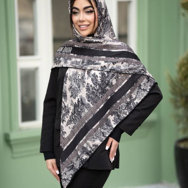 روسری سوپر کرپ دست دوز