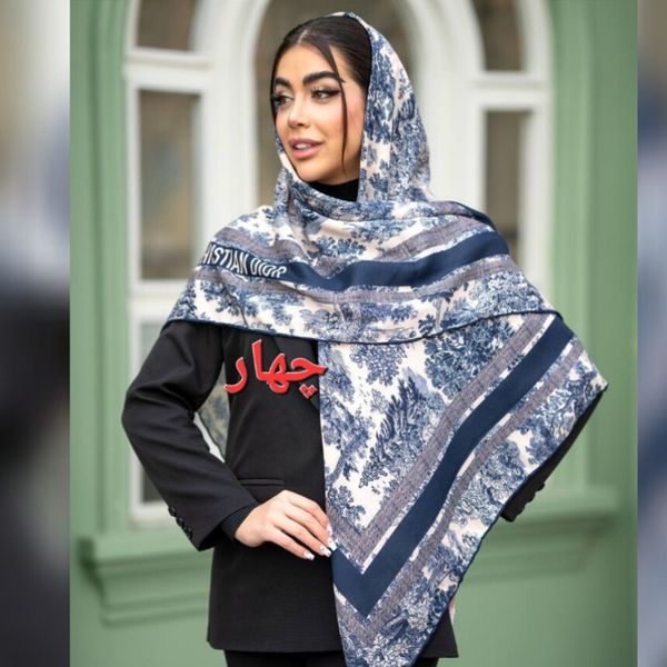 روسری سوپر کرپ دست دوز
