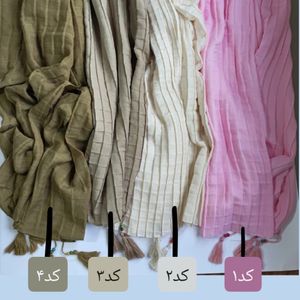 خرید آنلاین شال لنین پلیسه مربعی