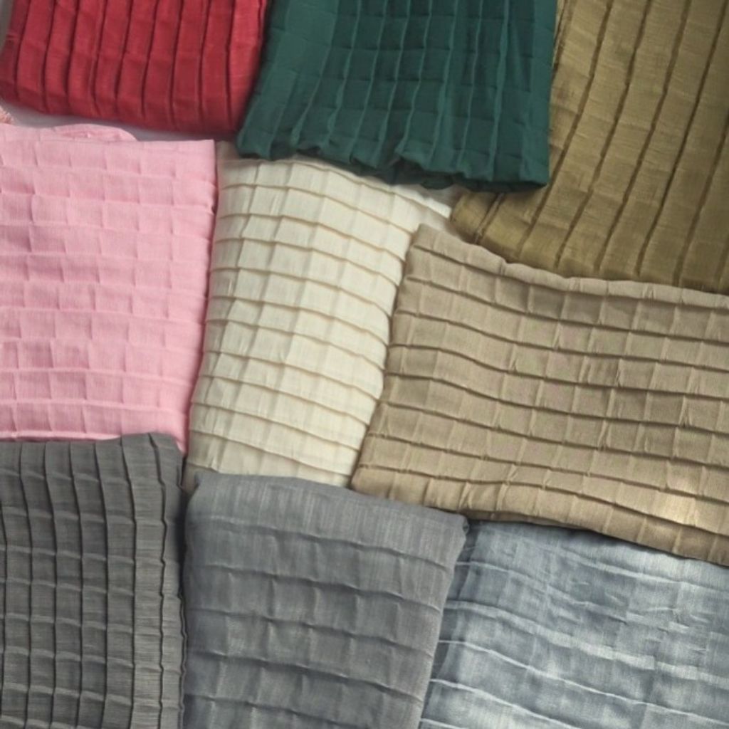 خرید آنلاین شال لنین پلیسه مربعی