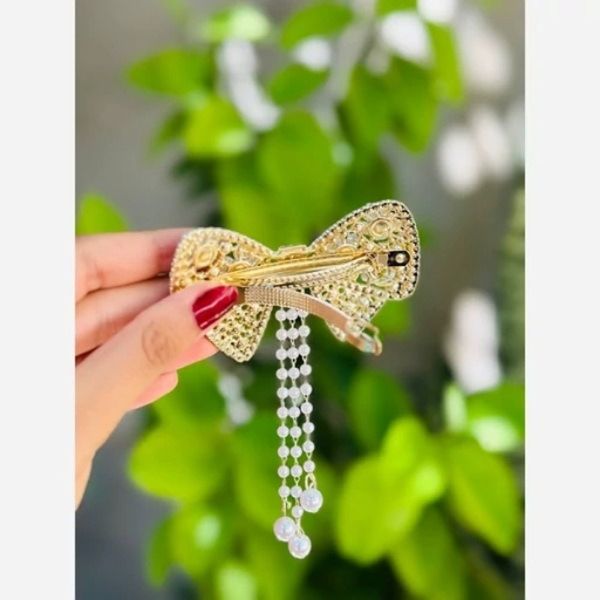 گیره فرانسوی پاپیون شکوفه سفید