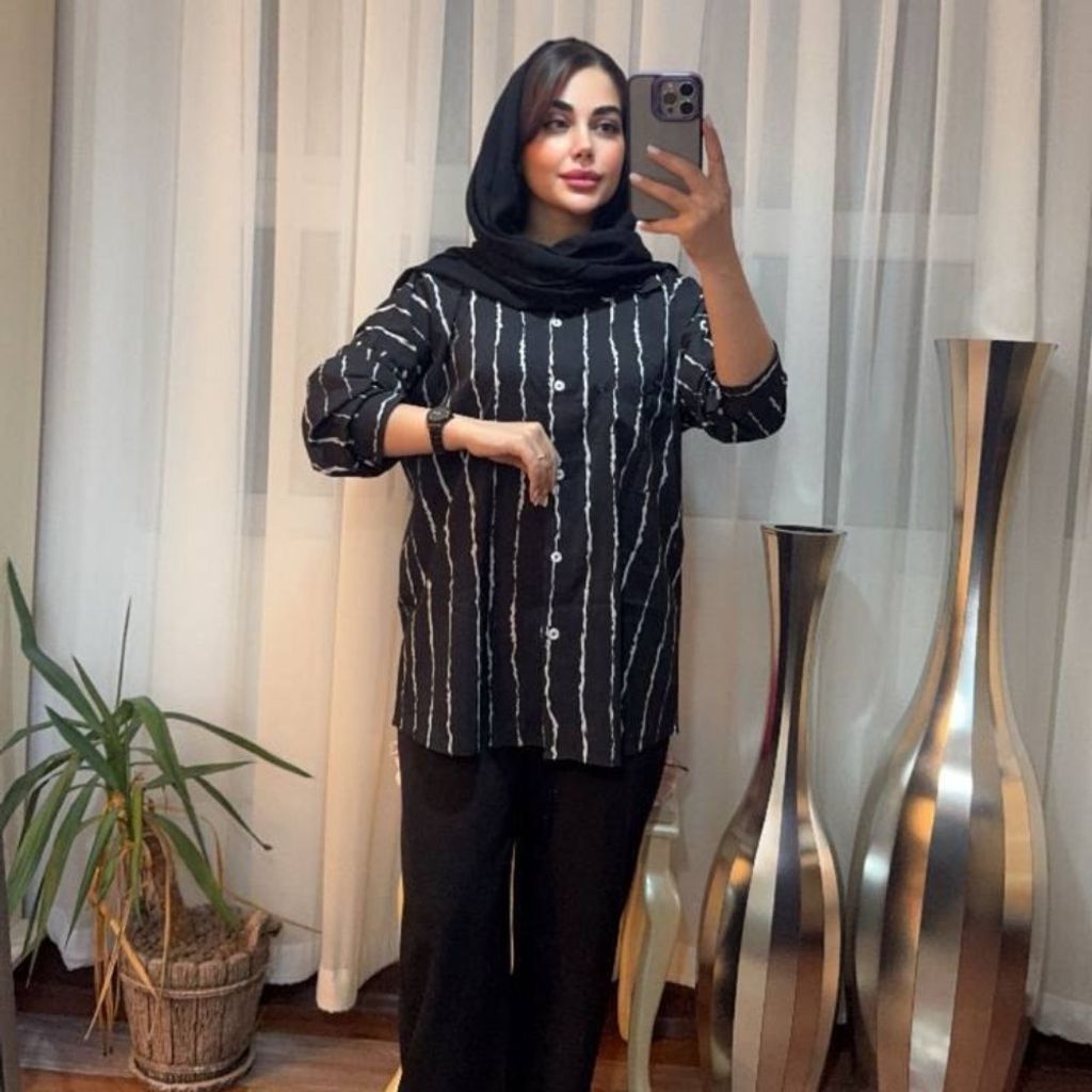 خرید اینترنتی شومیز زنانه راه راه پری
