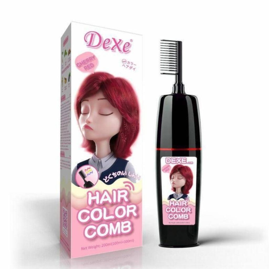 خرید اینترنتی شامپو رنگ مو شانه دار دکسی DEXE رنگ آلبالویی