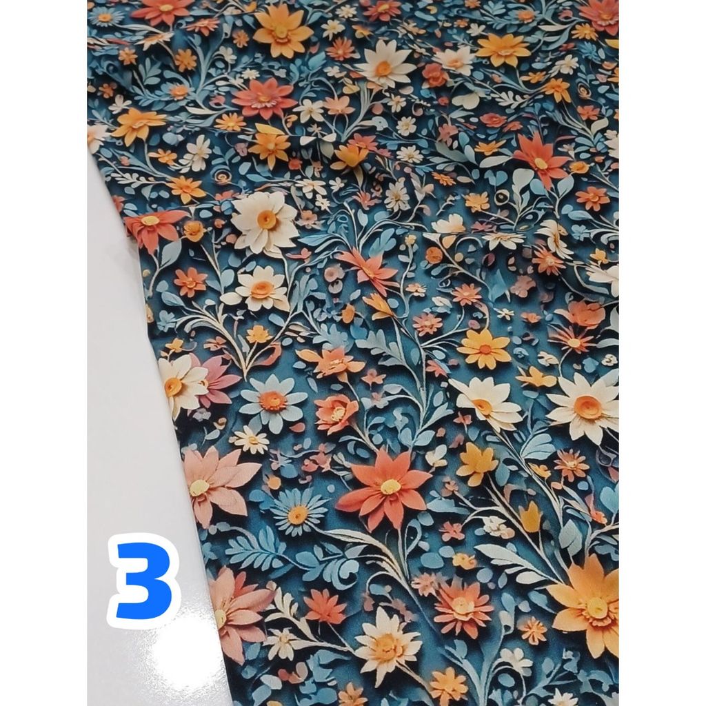 خرید انلاین پارچه کرپ فلور 3 بعدی