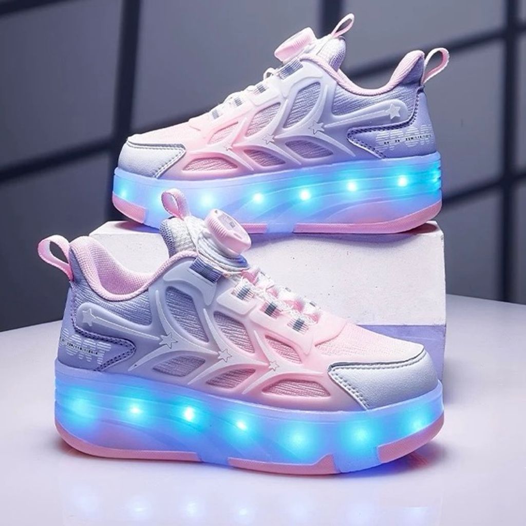 خرید اینترنتی قیمت کتونی بچگانه اسکیتی چراغدار برند A+B کد 4020901