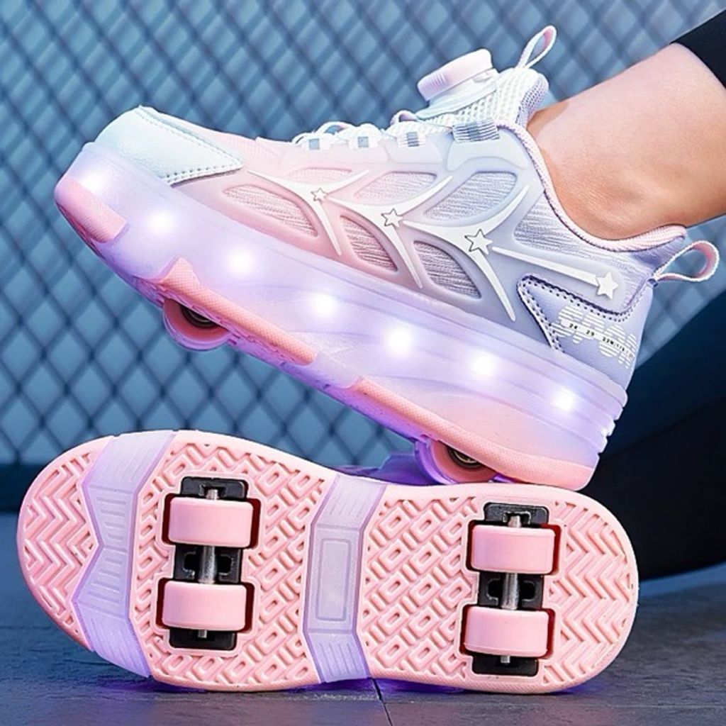 خرید اینترنتی قیمت کتونی بچگانه اسکیتی چراغدار برند A+B کد 4020901