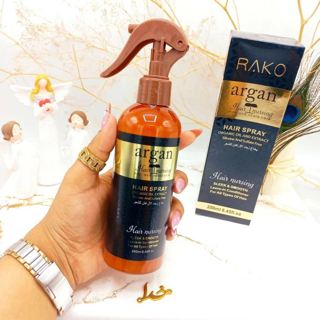 خرید اینترنتی اسپری و سرم مو دو فاز مدل روغن آرگان حجم 250 میل برند راکو RAKO اصلی