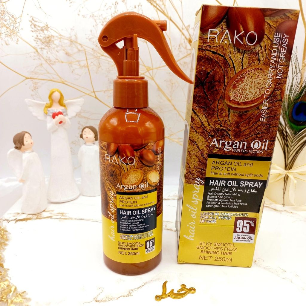 مشخصات اسپری دو فاز مدل روغن آرگان پروتیین حجم 250 میل برند راکو RAKO اصلی