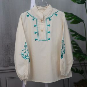 قیمت ارزان شومیز لینن گلدوزی زنانه