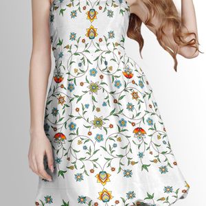 خرید اینترنتی پارچه لباسی شومیز پارچه الف مدل کرپ بوگاتی طرح سنتی ایرانی کد 4011325