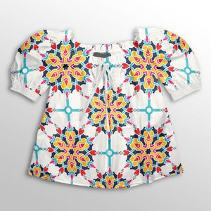 خرید انلاین پارچه لباسی شومیز پارچه الف مدل کرپ بوگاتی طرح سنتی ایرانی کد 4011342