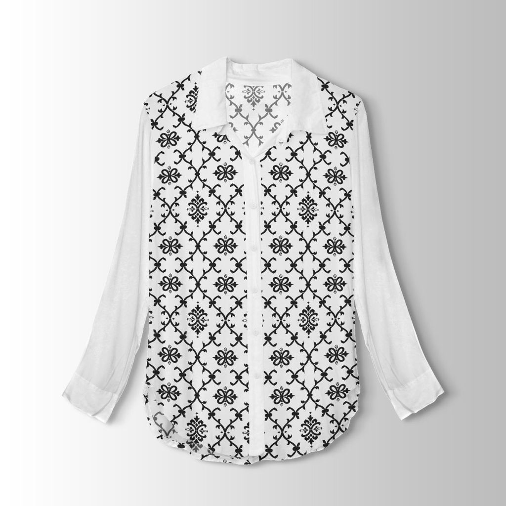 خرید انلاین پارچه لباسی شومیز پارچه الف مدل کرپ بوگاتی طرح سنتی ایرانی کد 4011349