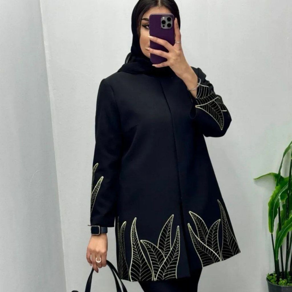 مشخصات مانتو زنانه طرح برگی